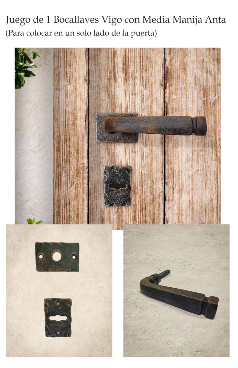 Manija de hierro forjado. Manijon Manija de hierro. Tiradores. Manijas para puertas. Puertas de entrada. Puerta de madera. Herrajes de hierro en Argentina.