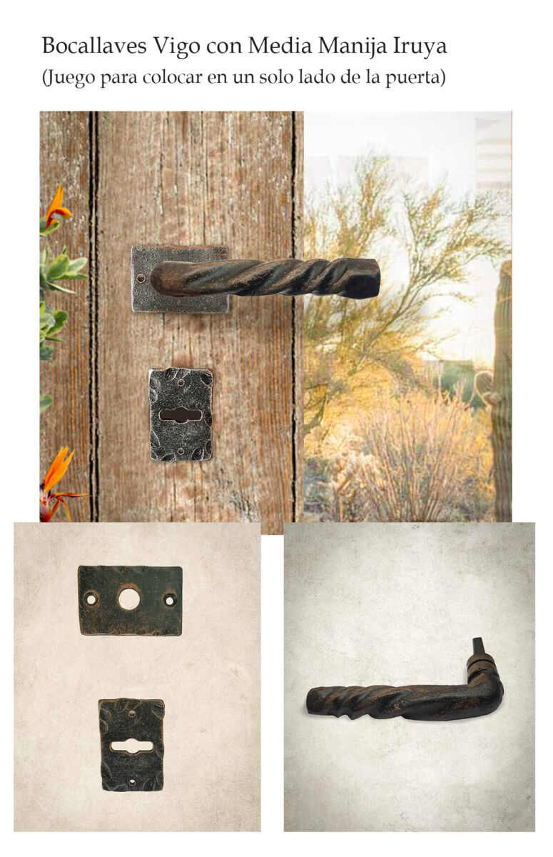 Manija de hierro forjado. Manijon Manija de hierro. Tiradores. Manijas para puertas. Puertas de entrada. Puerta de madera. Herrajes de hierro en Argentina.