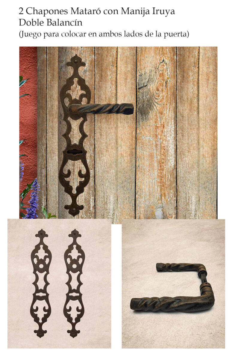 Manija de hierro forjado. Manijon Manija de hierro. Tiradores. Manijas para puertas. Puertas de entrada. Puerta de madera. Herrajes de hierro en Argentina.