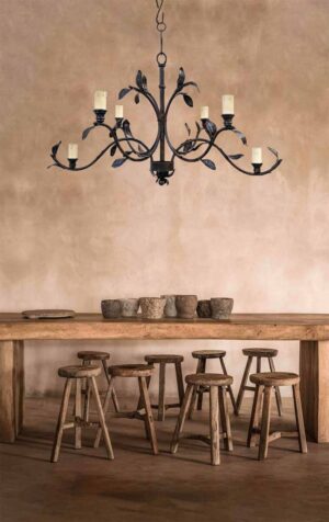 Arañas de hierro. Iluminación para interiores. Lamparas colgantes. Lámparas de hierro en Argentina. Lamparas de techo.
