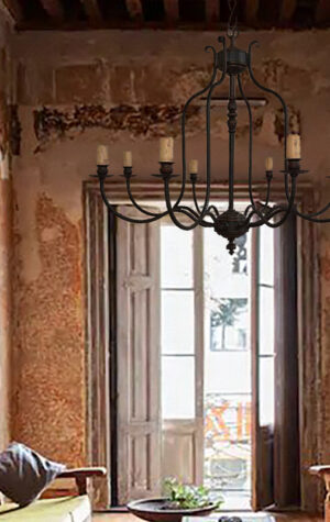 Arañas de hierro. Iluminación para interiores. Lamparas colgantes. Lámparas de hierro en Argentina. Lamparas de techo.