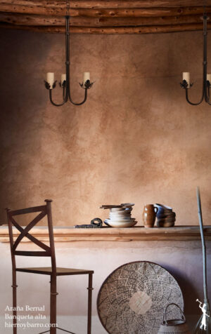 Sillas de hierro. Lamparas de hierro. Banquetas de cocina. Decoracion de hierro